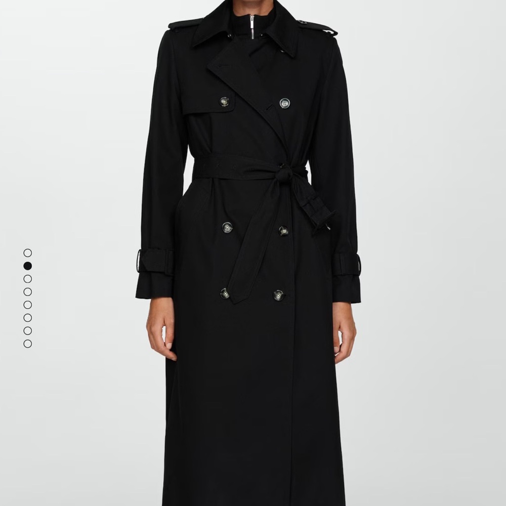 Mango Black Trench Coat - Picture 9 of 10